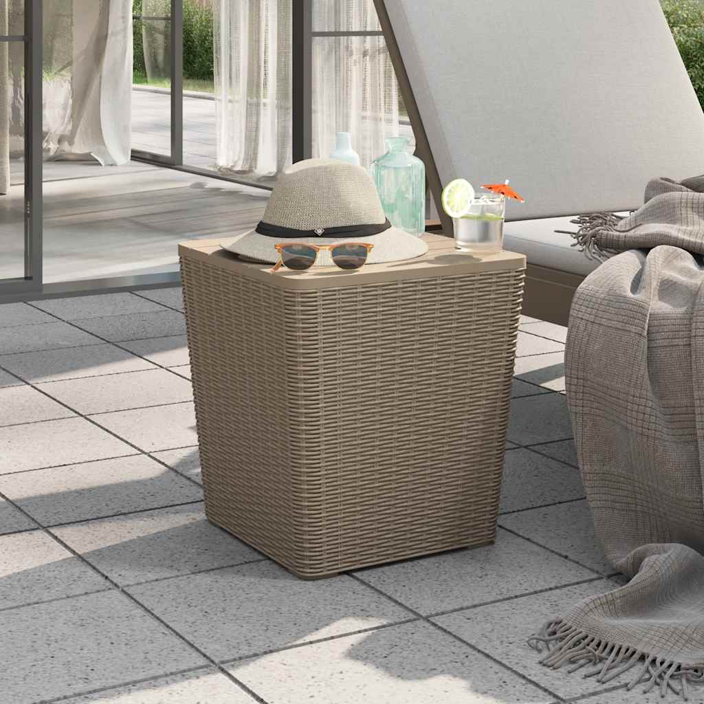 Tavolo da Giardino con Coperchio Polipropilene Marrone Chiaro | homemem39
