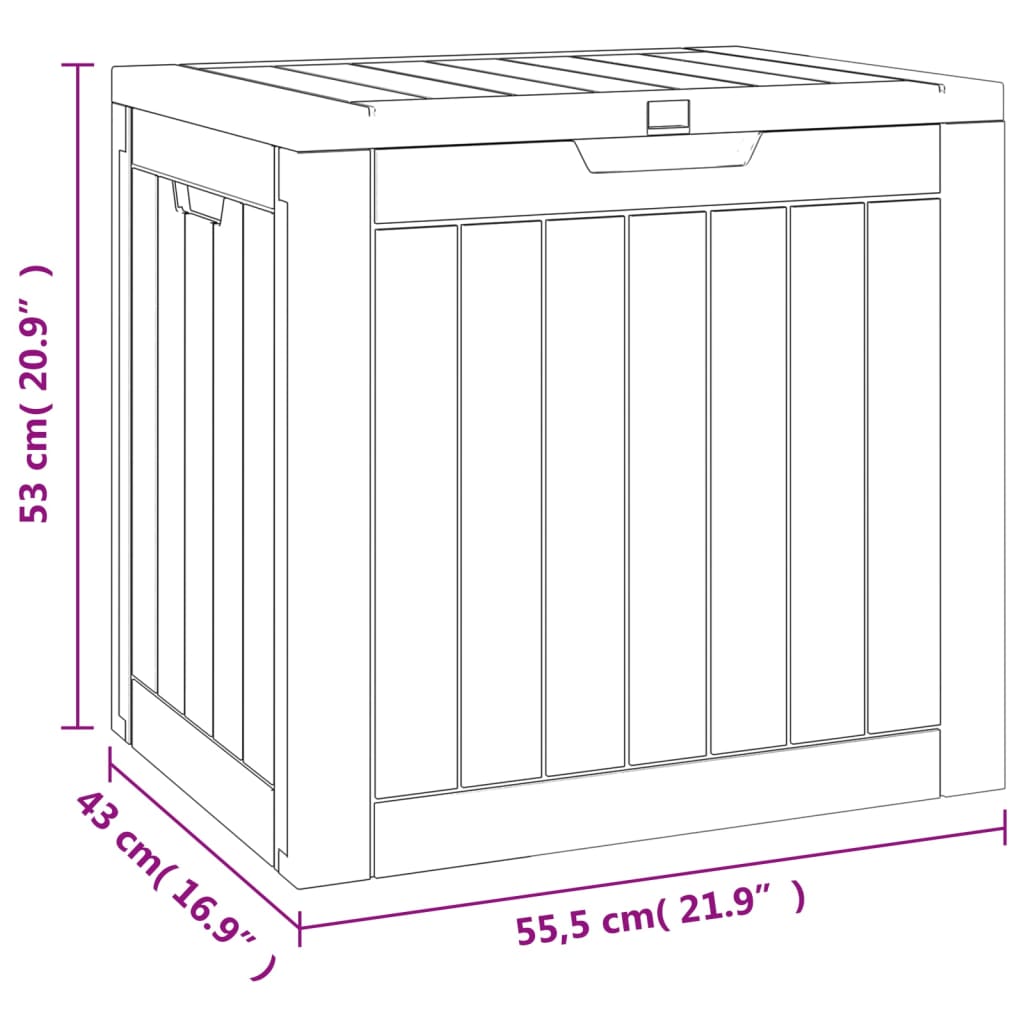Contenitore Giardino Grigio 55,5x43x53 cm Polipropilene - homemem39