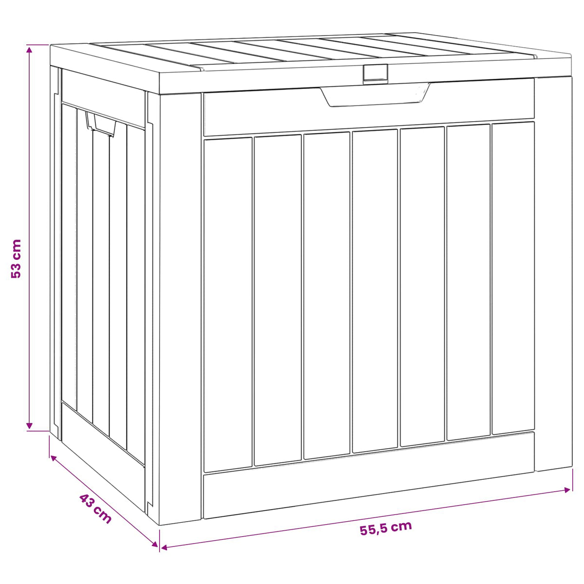 Contenitore Giardino Grigio 55,5x43x53 cm Polipropilene