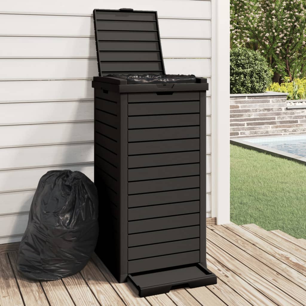 Cestino per Rifiuti da Esterno Nero 41x41x86 cm Polipropilene | homemem39