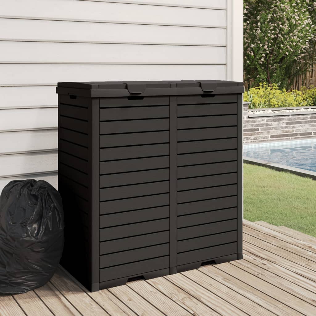 Cestino per Rifiuti da Esterno Nero 78x41x86 cm Polipropilene - homemem39