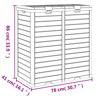 Cestino per Rifiuti da Esterno Nero 78x41x86 cm Polipropilene - homemem39