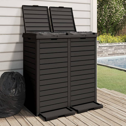 Cestino per Rifiuti da Esterno Nero 78x41x86 cm Polipropilene - homemem39