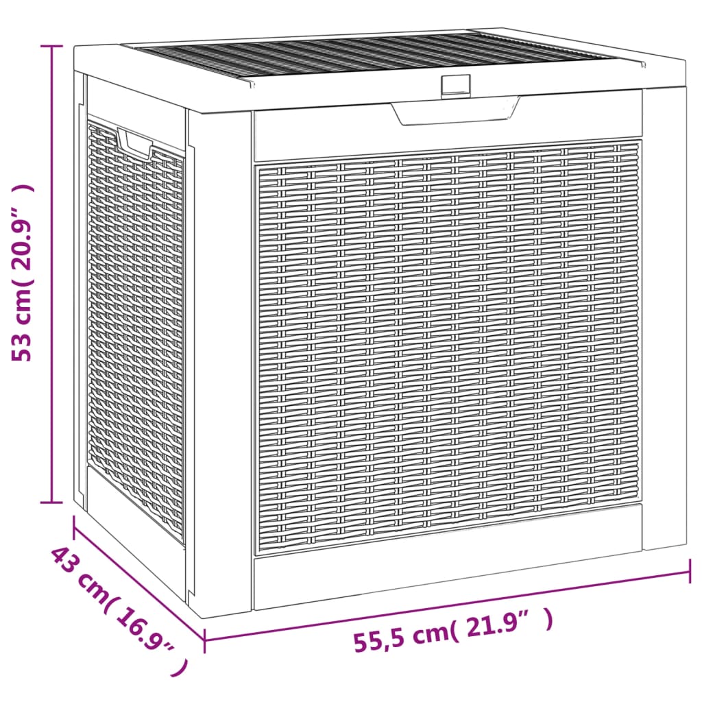 Contenitore Giardino Nero 55,5x43x53 cm Polipropilene