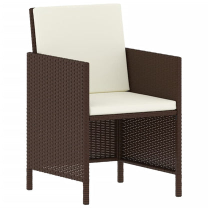 Set da Pranzo da Giardino 6pz con Cuscini in Polyrattan Marrone - homemem39