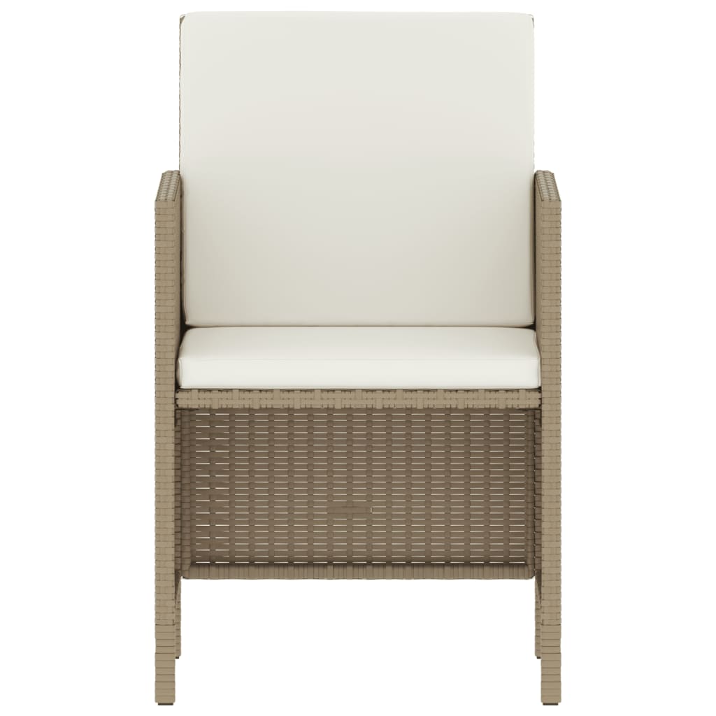 Set da Pranzo da Giardino 6 pz con Cuscini Beige in Polyrattan - homemem39