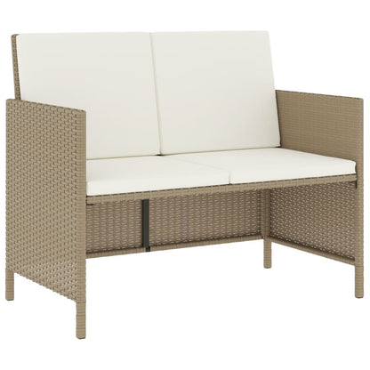 Set da Pranzo da Giardino 6 pz con Cuscini Beige in Polyrattan - homemem39