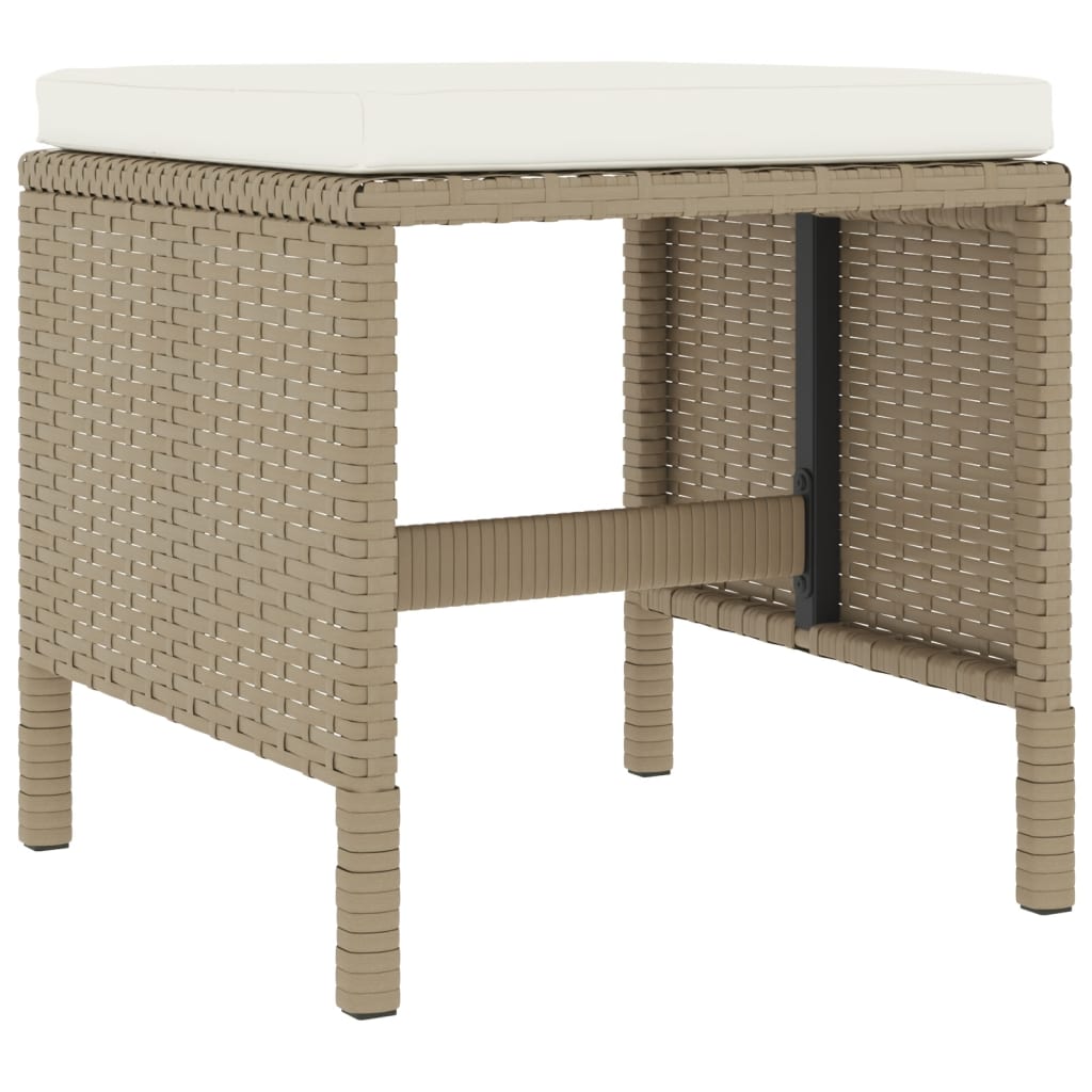 Set da Pranzo da Giardino 6 pz con Cuscini Beige in Polyrattan - homemem39