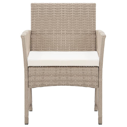 Poltrone da Giardino con Cuscini 2 pz Beige in Polyrattan - homemem39