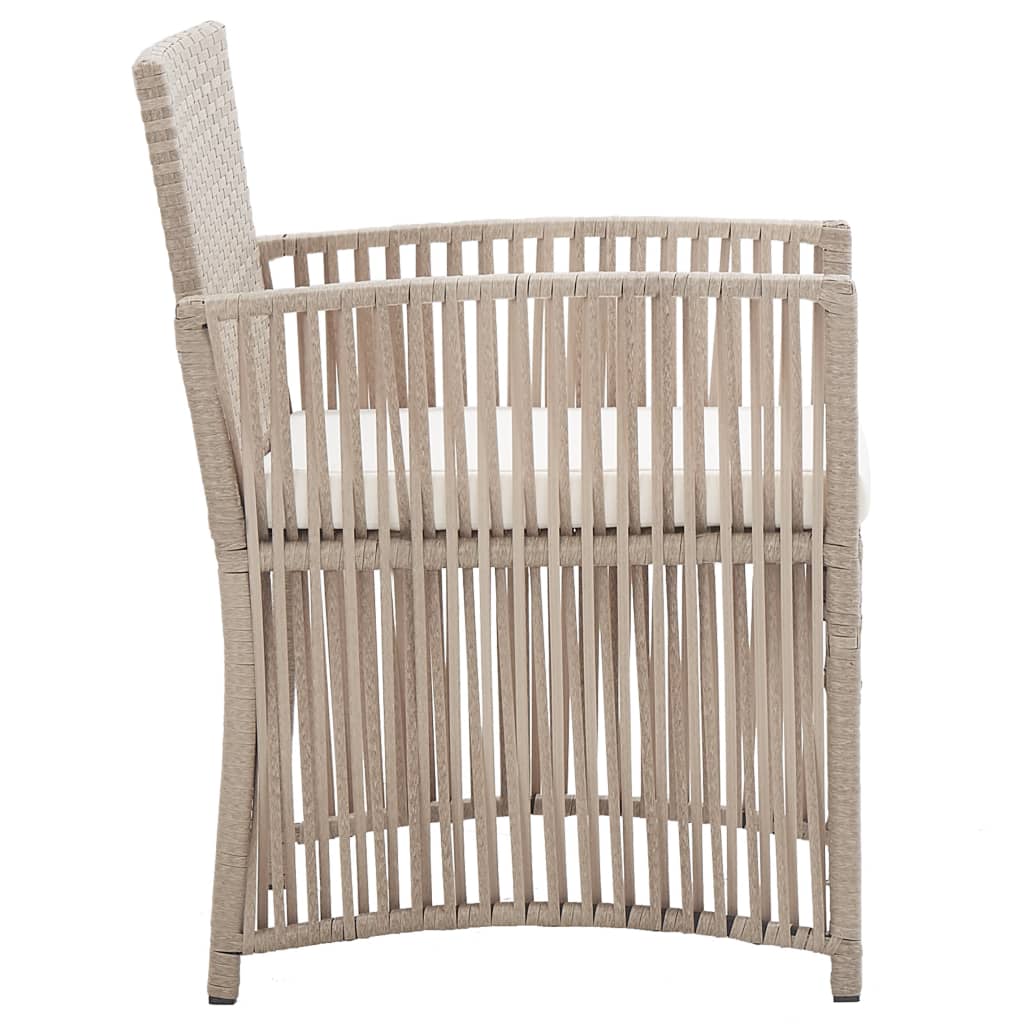 Poltrone da Giardino con Cuscini 2 pz Beige in Polyrattan - homemem39