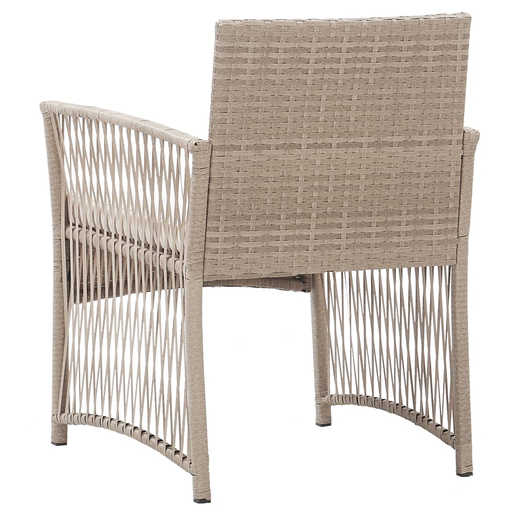 Poltrone da Giardino con Cuscini 2 pz Beige in Polyrattan - homemem39