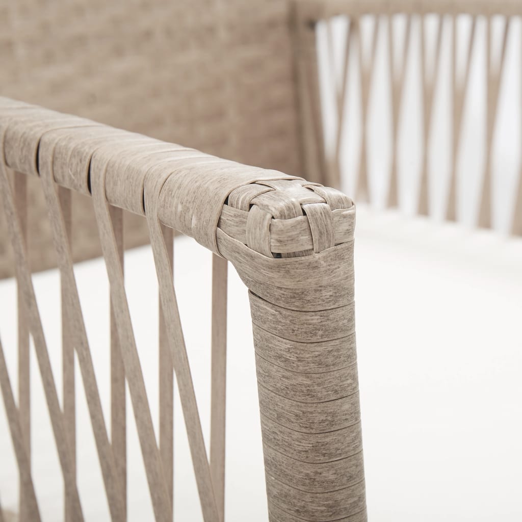 Poltrone da Giardino con Cuscini 2 pz Beige in Polyrattan - homemem39