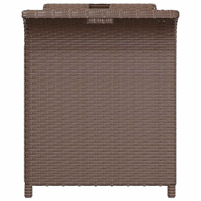 Panca da Giardino con Cuscino Marrone 116x46x57cm in Polyrattan - homemem39