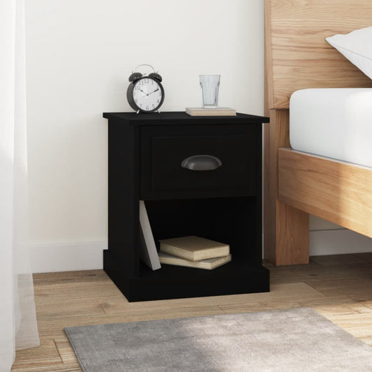 Comodini 2 pz Neri 39x39x47,5 cm in Legno Multistrato - homemem39
