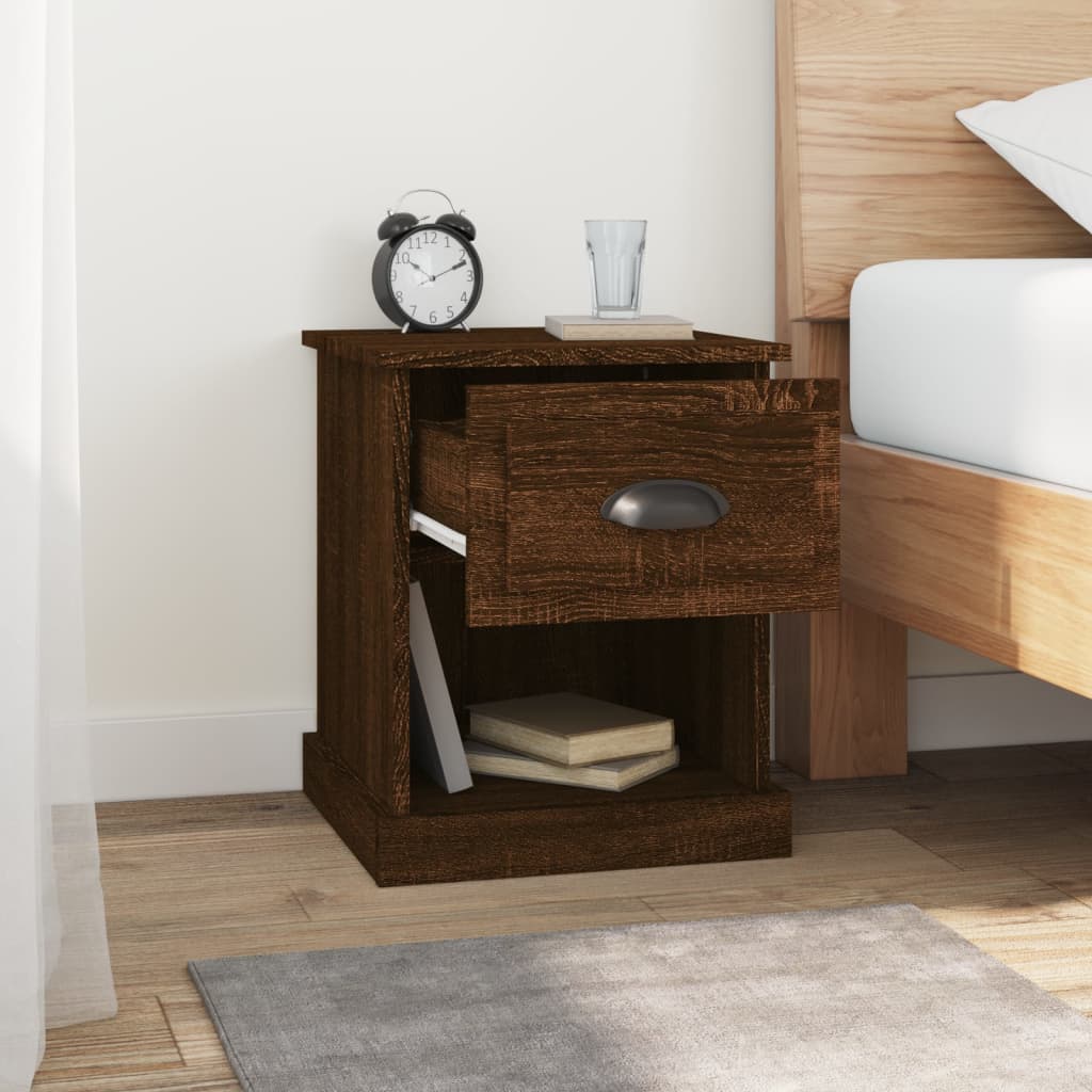 Comodino Rovere Marrone 39x39x47,5 cm in Legno Multistrato - homemem39