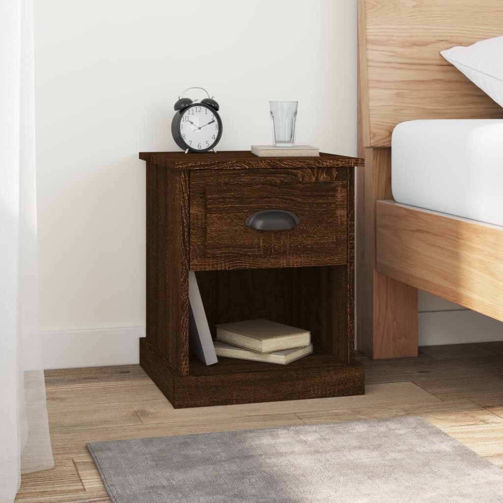 Comodino Rovere Marrone 39x39x47,5 cm in Legno Multistrato - homemem39