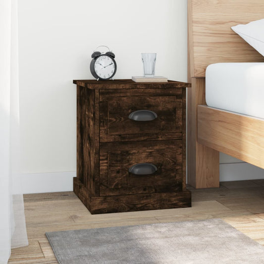 Comodino Rovere Fumo 39x39x47,5 cm in Legno Multistrato - homemem39