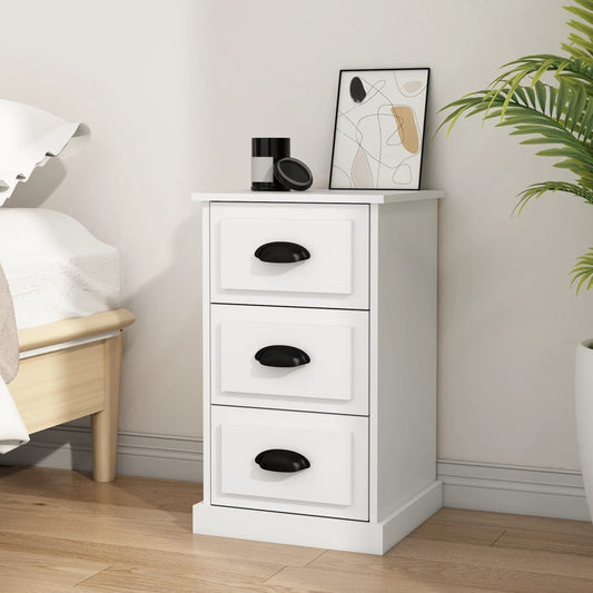 Comodino Bianco 39x39x67 cm in Legno Multistrato - homemem39