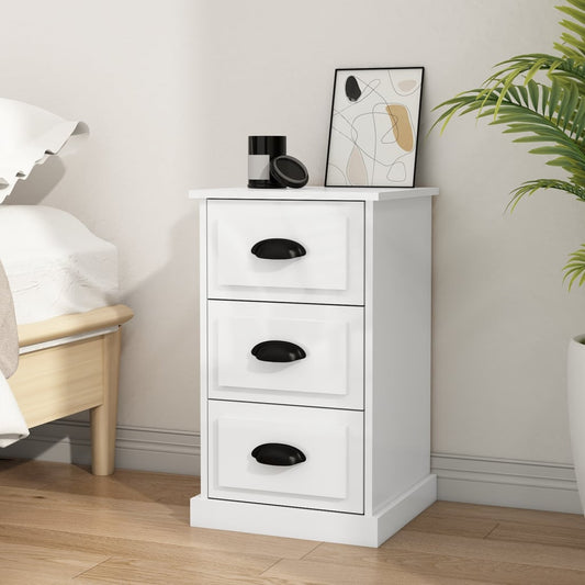 Comodino Bianco Lucido 39x39x67 cm in Legno Multistrato - homemem39