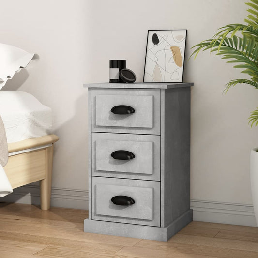 Comodino Grigio Cemento 39x39x67 cm in Legno Multistrato - homemem39