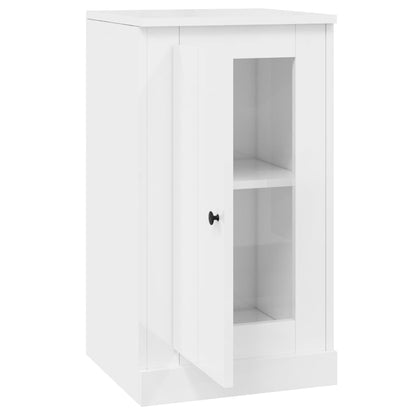 Credenze 2 pz Bianco Lucido 37,5x35,5x67,5 cm Legno Multistrato