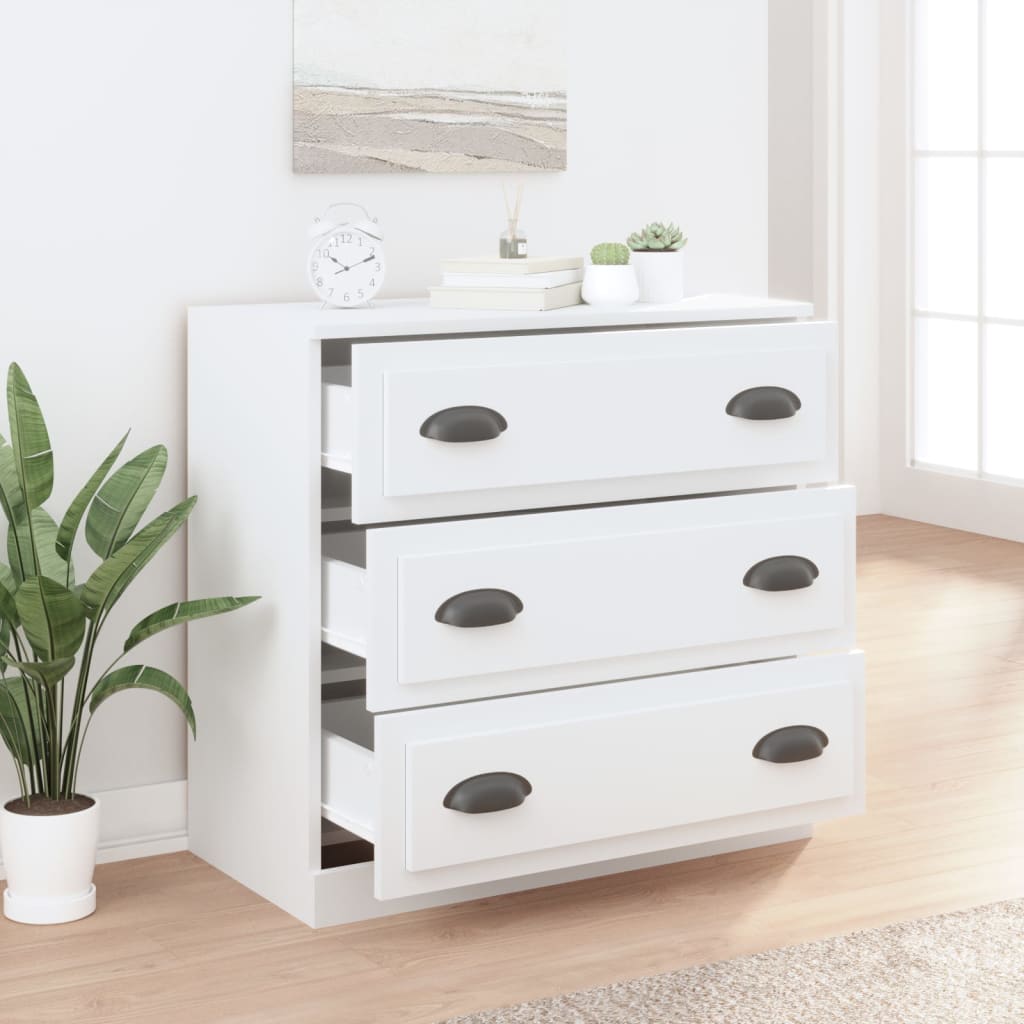 Credenza Bianca 70x35,5x67,5 cm in Legno Multistrato - homemem39
