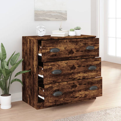 Credenza Rovere Fumo 70x35,5x67,5 cm in Legno Multistrato