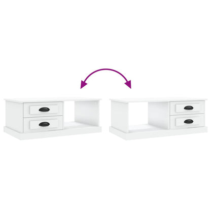 Tavolino da Salotto Bianco 90x50x35 cm in Legno Multistrato | homemem39