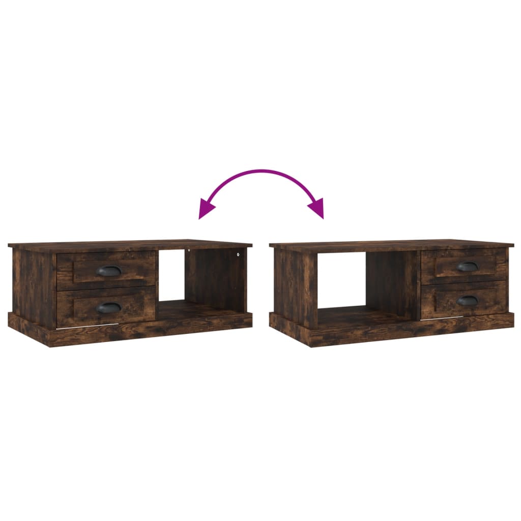 Tavolino da Salotto Rovere Fumo 90x50x35 cm Legno Multistrato | homemem39