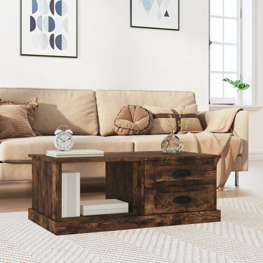 Tavolino da Salotto Rovere Fumo 90x50x35 cm Legno Multistrato | homemem39