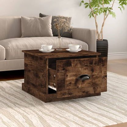 Tavolino da Salotto Rovere Fumo 50x50x35 cm Legno Multistrato