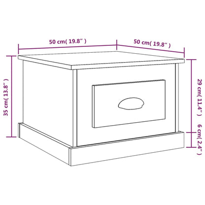 Tavolino da Salotto Rovere Fumo 50x50x35 cm Legno Multistrato | homemem39