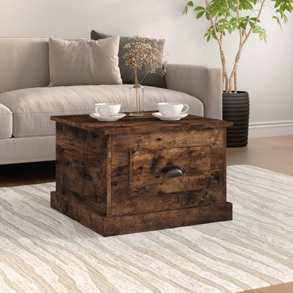 Tavolino da Salotto Rovere Fumo 50x50x35 cm Legno Multistrato