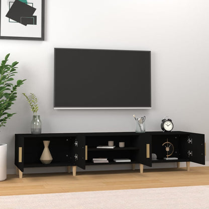 Mobile Porta TV Nero 180x31,5x40 cm in Legno Multistrato - homemem39