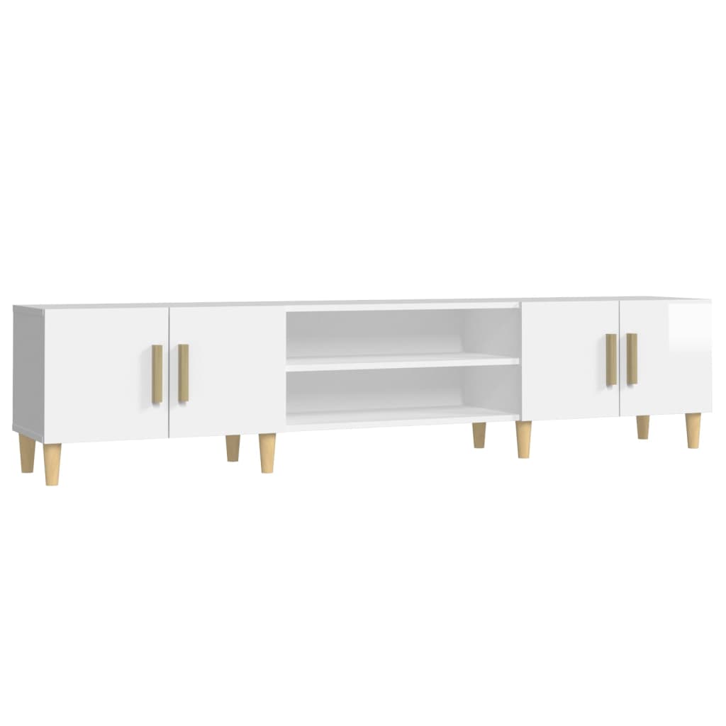 Mobile Porta TV Bianco Lucido 180x31,5x40 cm Legno Multistrato - homemem39