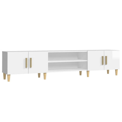 Mobile Porta TV Bianco Lucido 180x31,5x40 cm Legno Multistrato - homemem39