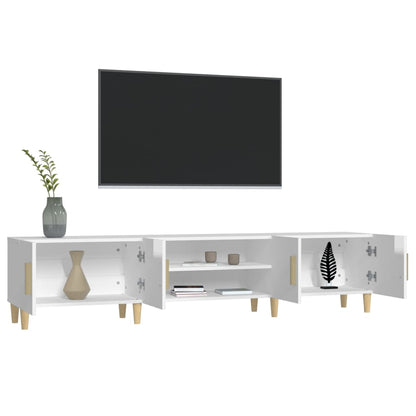Mobile Porta TV Bianco Lucido 180x31,5x40 cm Legno Multistrato - homemem39