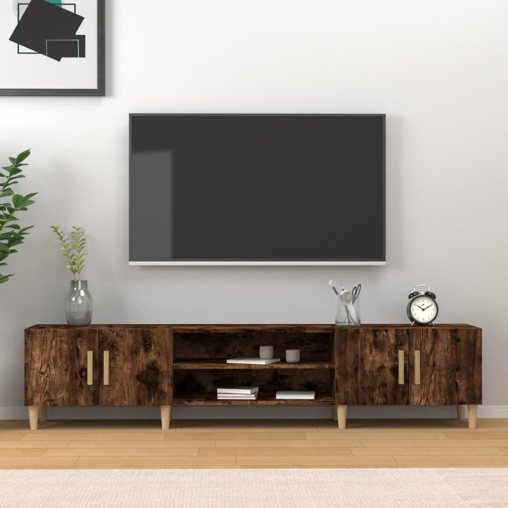 Mobile TV Rovere Fumo 180x31,5x40 cm in Legno Multistrato - homemem39