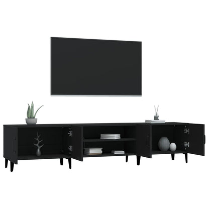 Mobile Porta TV Nero 180x31,5x40 cm in Legno Multistrato - homemem39