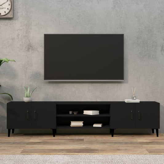 Mobile Porta TV Nero 180x31,5x40 cm in Legno Multistrato - homemem39