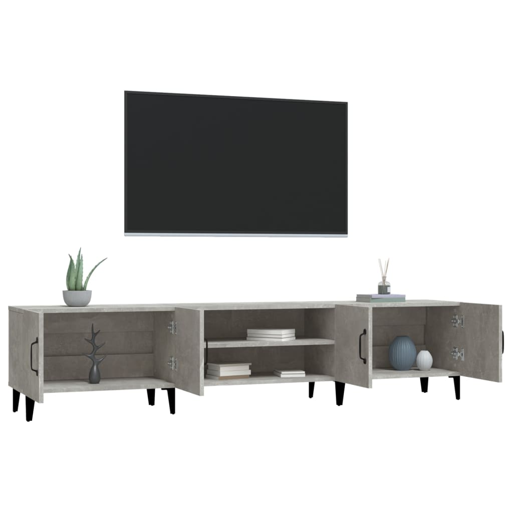 Mobile Porta TV Grigio Cemento 180x31,5x40 cm Legno Multistrato - homemem39