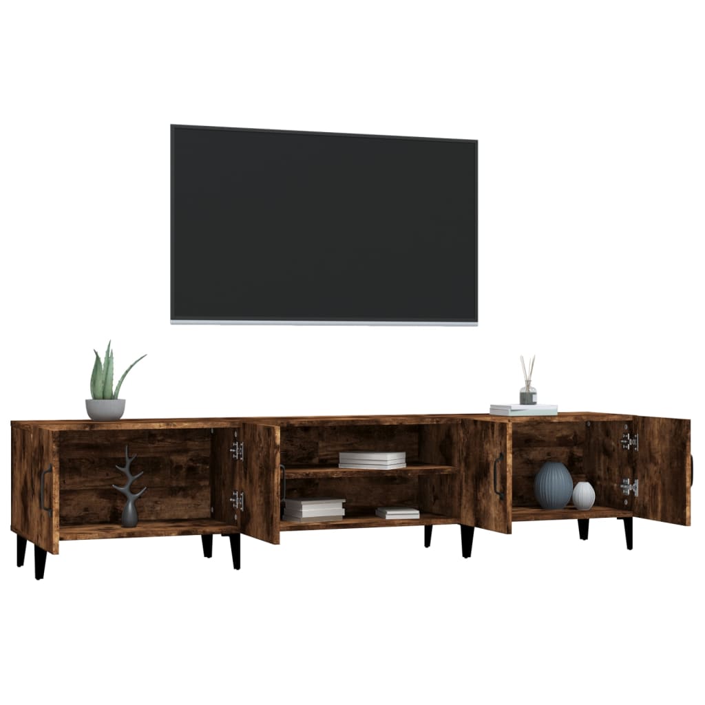 Mobile TV Rovere Fumo 180x31,5x40 cm in Legno Multistrato