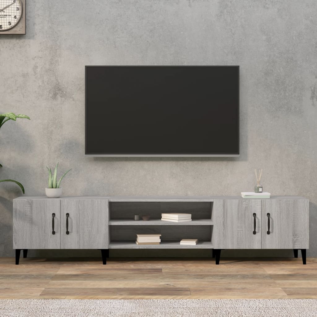 Mobile TV Grigio Sonoma 180x31,5x40 cm in Legno Multistrato - homemem39