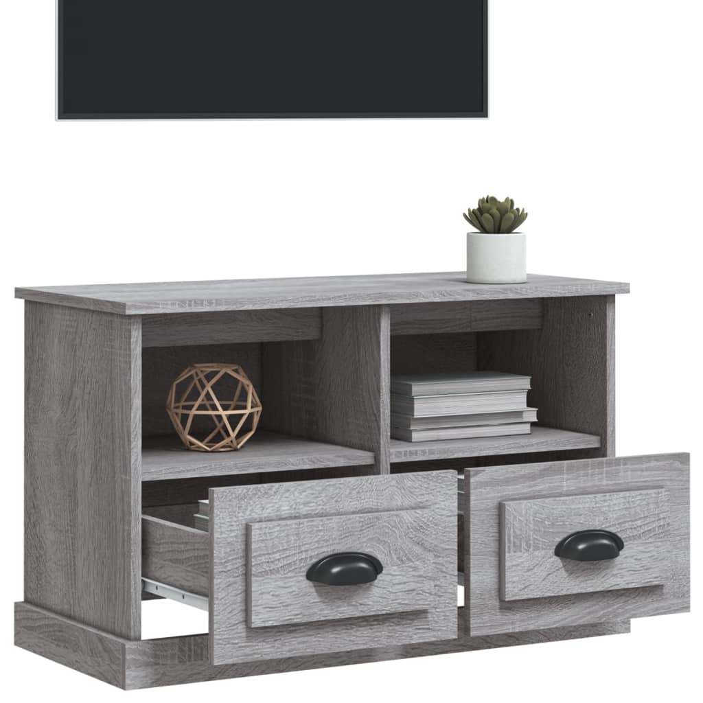 Mobile Porta TV Grigio Sonoma 80x35x50 cm in Legno Multistrato