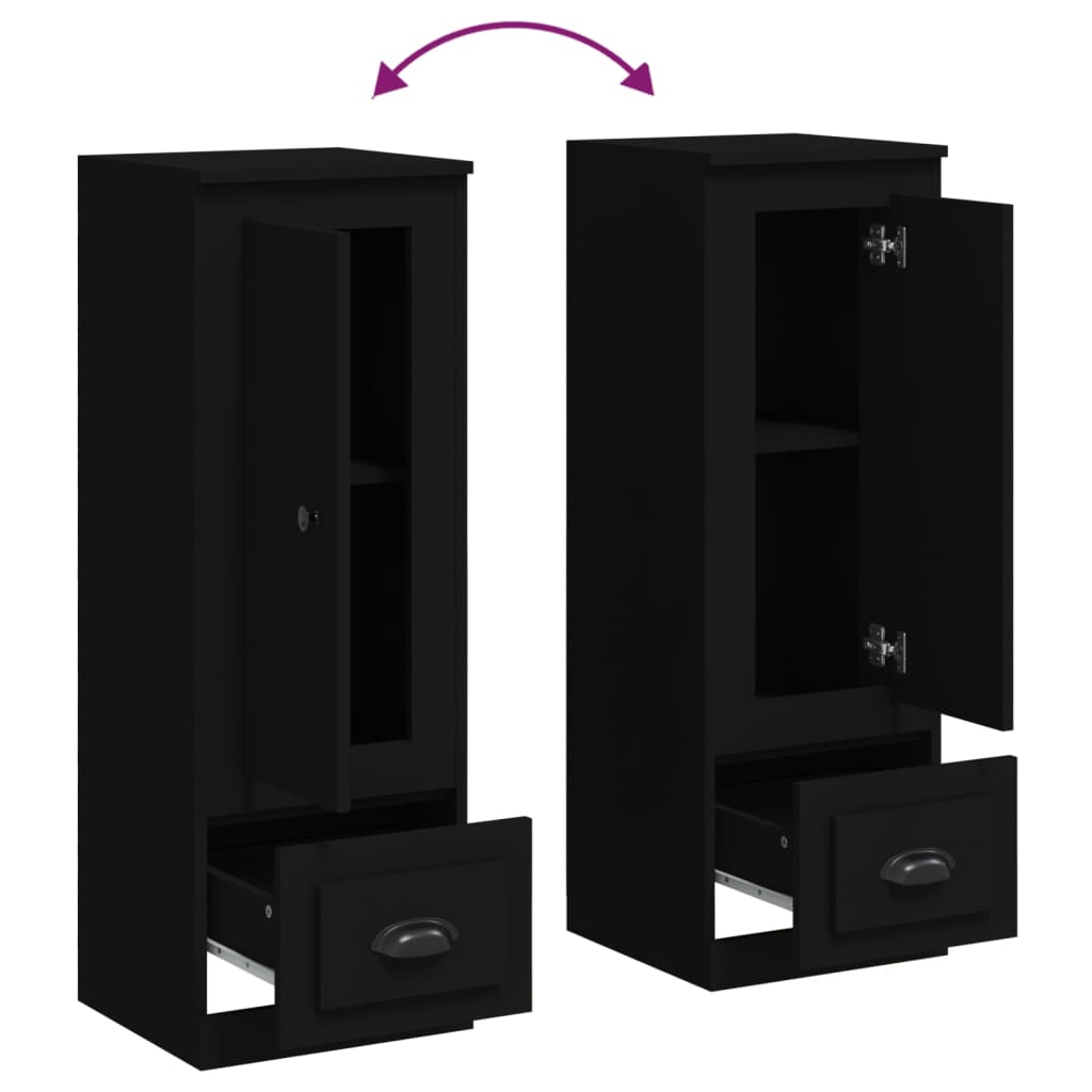 Credenza Nera 36x35,5x103,5 cm in Legno Multistrato - homemem39