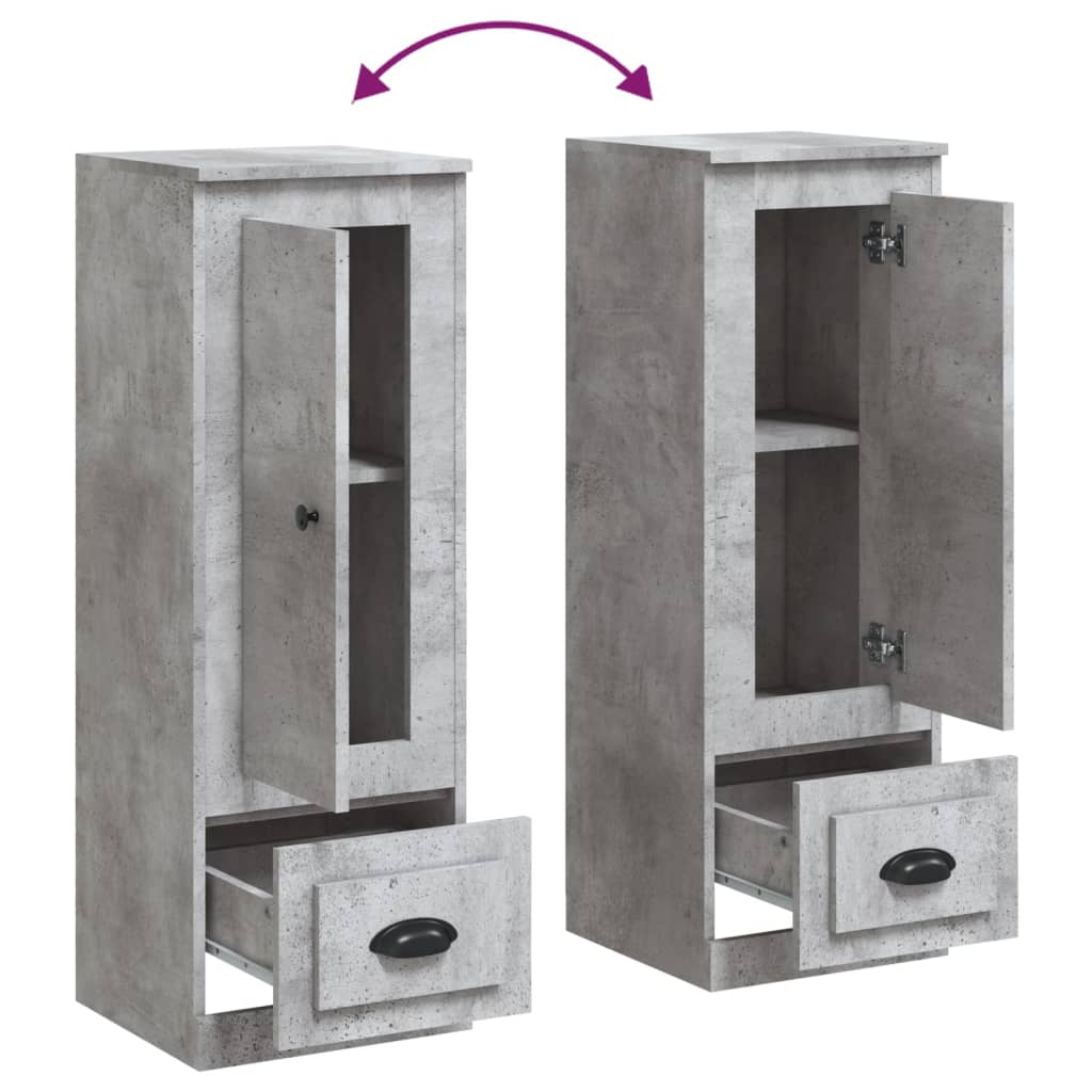 Credenza Grigio Cemento 36x35,5x103,5 cm in Legno Multistrato - homemem39