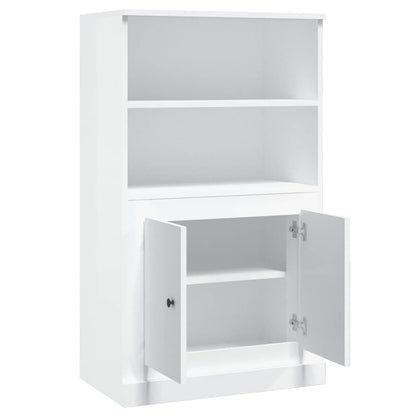 Credenza Bianco Lucido 60x35,5x103,5 cm in Legno Multistrato - homemem39
