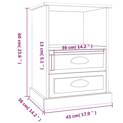 Comodini 2 pz Rovere Sonoma 43x36x60 cm