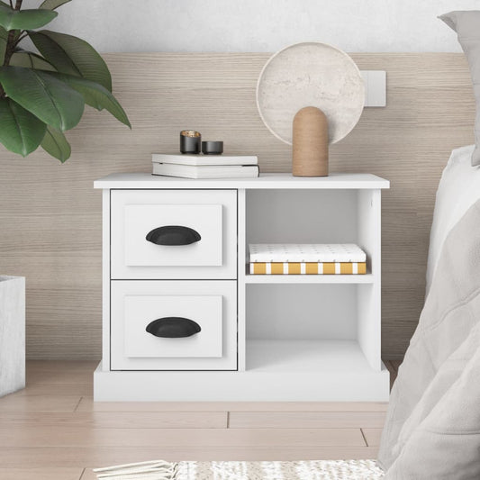 Comodino Bianco 60x35,5x45 cm - homemem39