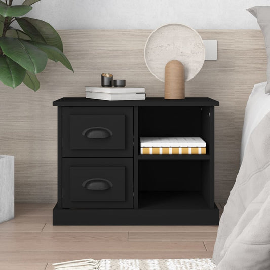 Comodino Nero 60x35,5x45 cm - homemem39